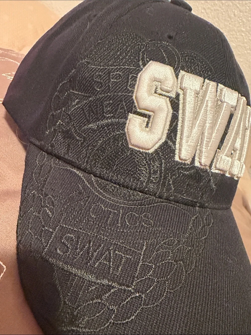 RAPID DOMINANCE SWAT Embroidered Black Baseball Cap - Bold White Lettering - Picture 2 of 5